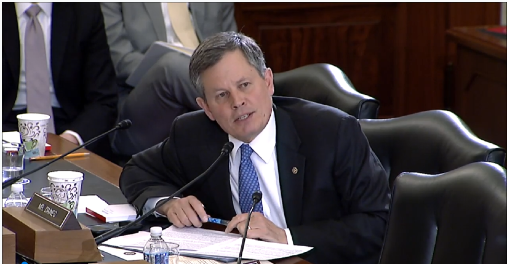 Montana Senator Steve Daines at a Senate Agriculture, Nutrition and Forestry Committee meeting.